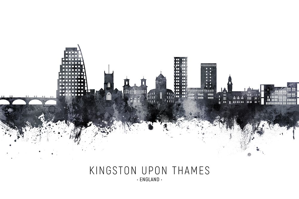 Kingston upon Thames England Skyline art print by Michael Tompsett for $57.95 CAD
