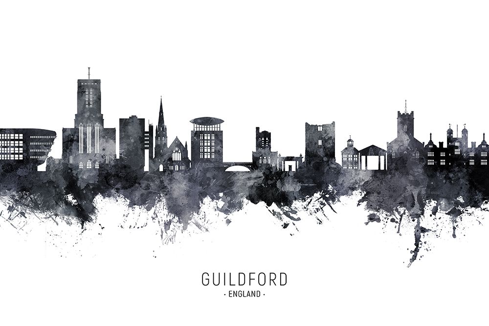 Guildford England Skyline art print by Michael Tompsett for $57.95 CAD
