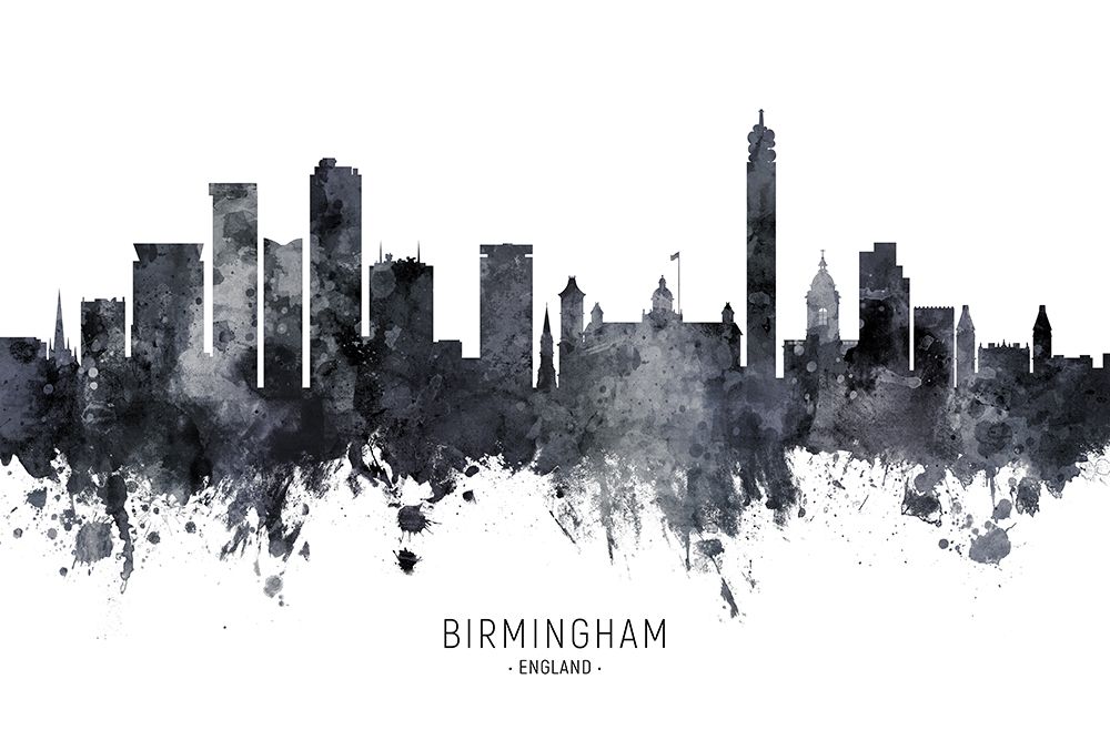 Birmingham England Skyline art print by Michael Tompsett for $57.95 CAD
