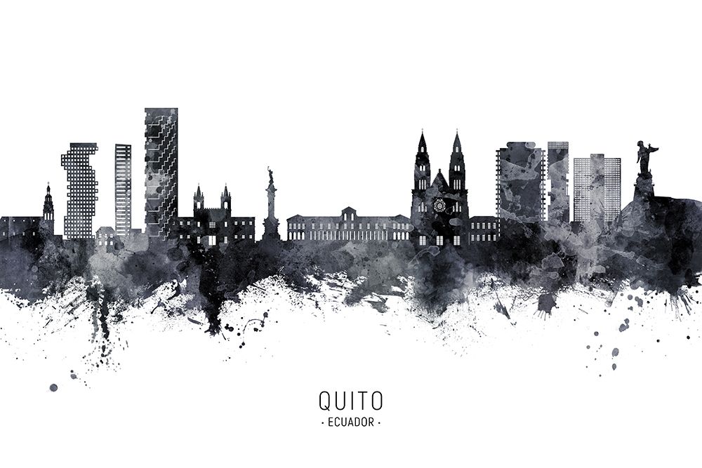 Quito Ecuador Skyline art print by Michael Tompsett for $57.95 CAD
