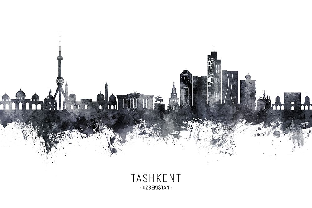 Tashkent Uzbekistan Skyline art print by Michael Tompsett for $57.95 CAD