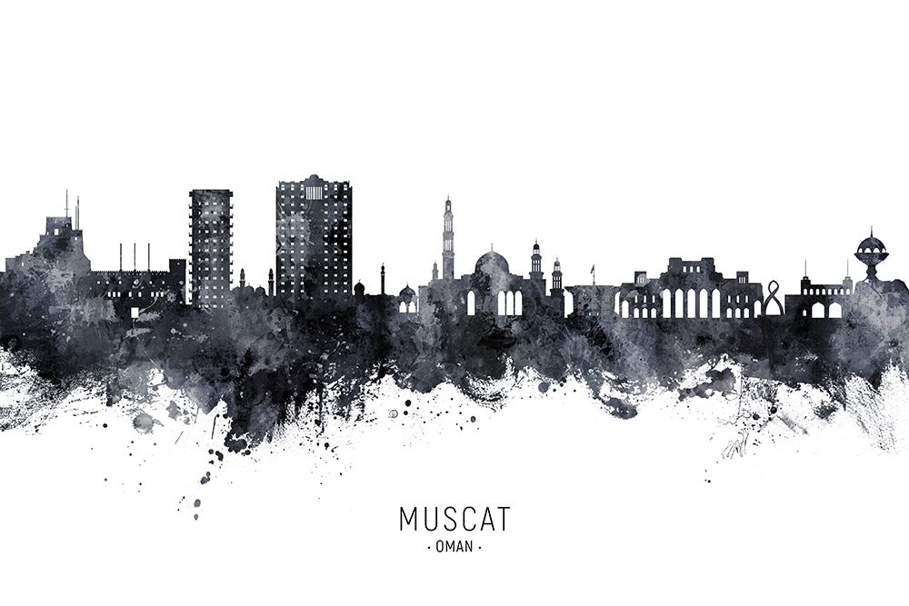 Muscat Oman Skyline art print by Michael Tompsett for $57.95 CAD