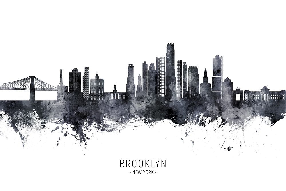 Brooklyn New York Skyline art print by Michael Tompsett for $57.95 CAD