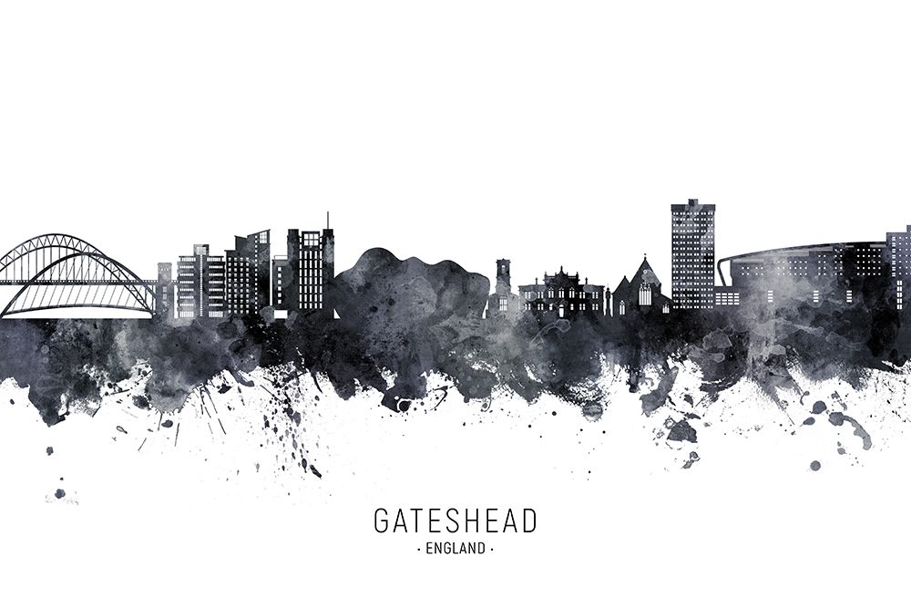 Gateshead England Skyline art print by Michael Tompsett for $57.95 CAD