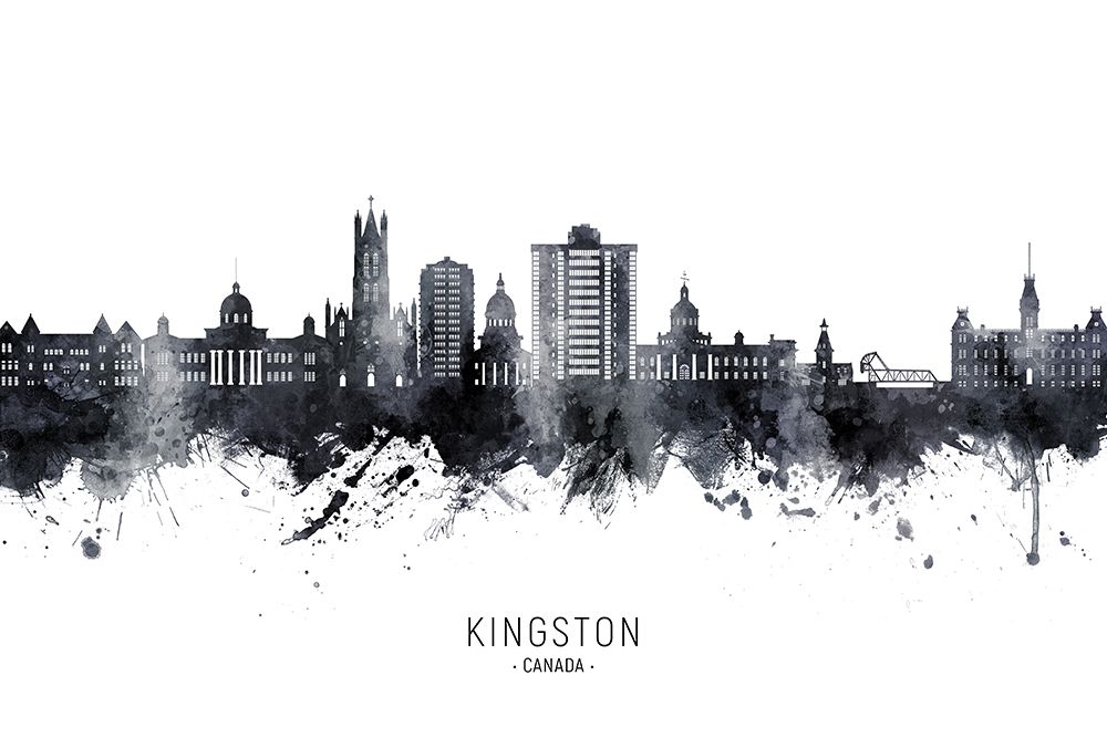 Kingston Canada Skyline art print by Michael Tompsett for $57.95 CAD