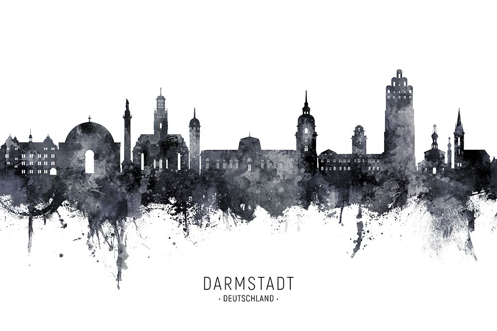 Darmstadt Germany Skyline art print by Michael Tompsett for $57.95 CAD