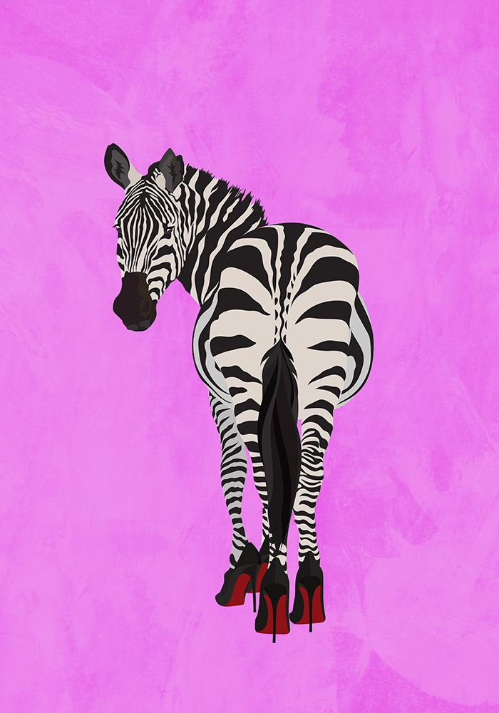 Zebra Shoes pink art print by Sarah Manovski for $57.95 CAD