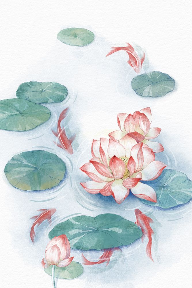 Lotus Pond Watercolor Lock art print by Xuan Thai for $57.95 CAD
