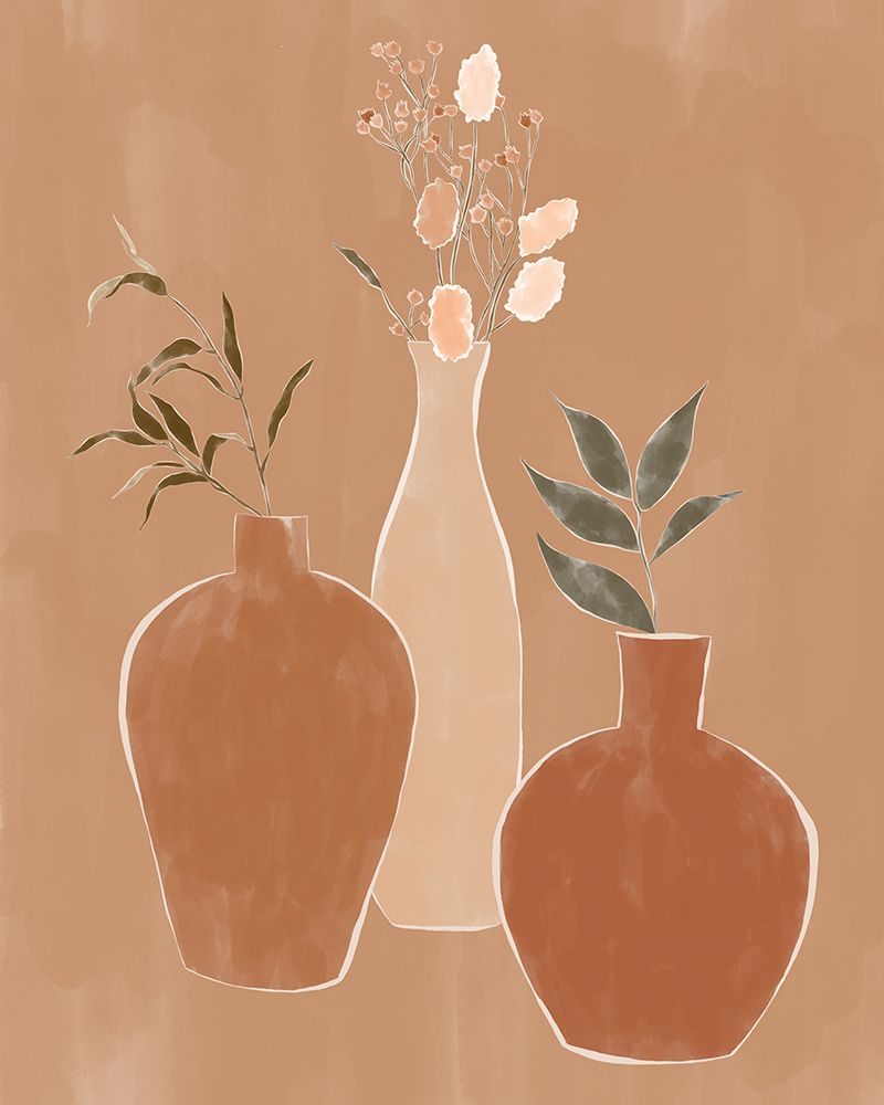 Set of Flower Vases art print by Sophie Bek for $57.95 CAD