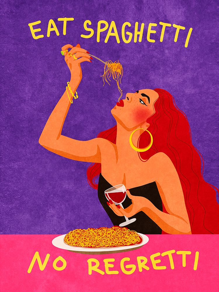 Eat spaghetti no regretti art print by Raissa Oltmanns for $57.95 CAD
