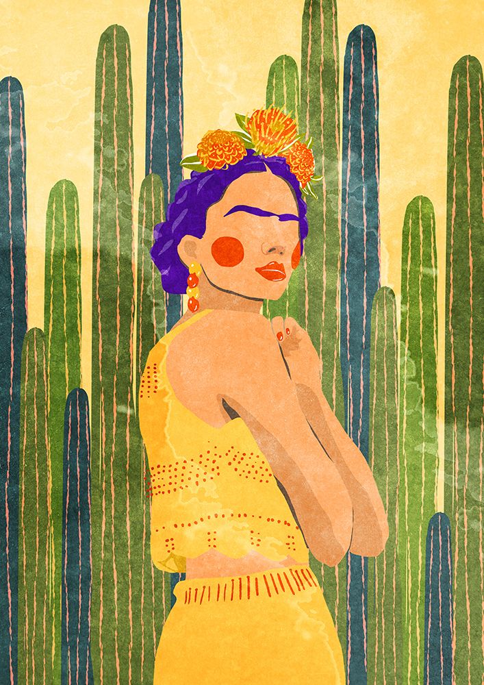 Frida and cacti art print by Raissa Oltmanns for $57.95 CAD