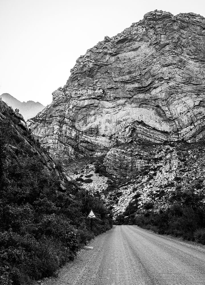 Black and White Road between the mountains art print by Claudi Lourens for $57.95 CAD