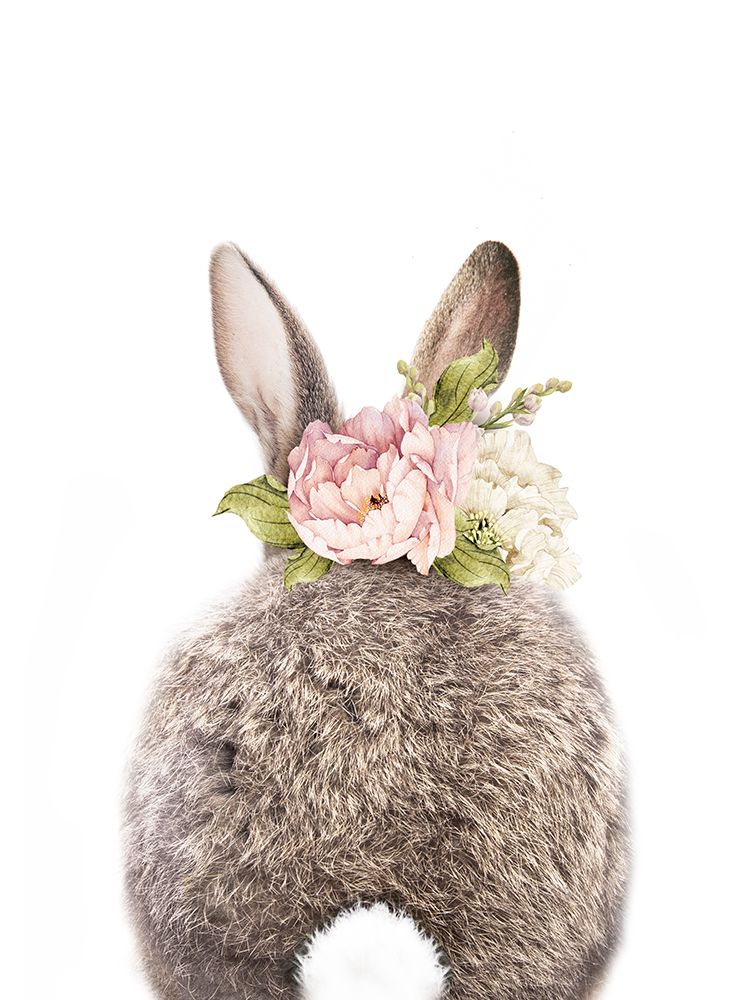 Floral Bunny Back art print by Lola Peacock for $57.95 CAD