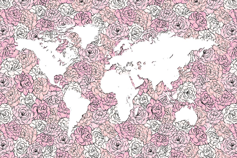 Pink Map art print by Martina for $57.95 CAD
