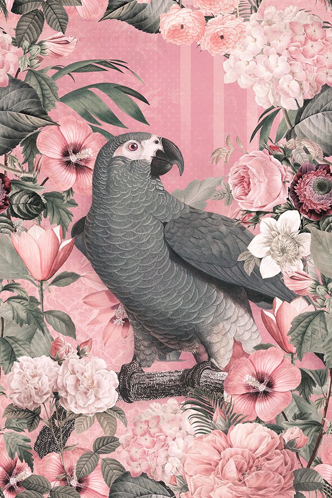 The Parrots Paradise Garden 2 Pastel Pink art print by Andrea Haase for $57.95 CAD