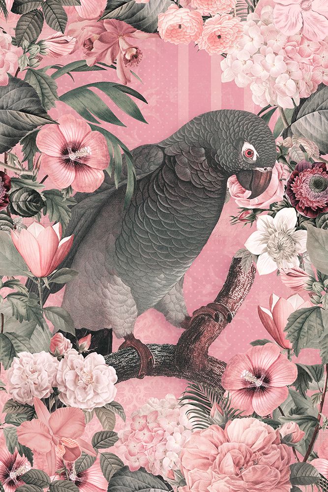 The Parrots Paradise Garden 3 Pastel Pink art print by Andrea Haase for $57.95 CAD