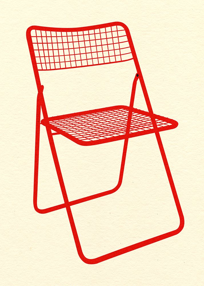 Ted Net Chair Red art print by Rosi Feist for $57.95 CAD