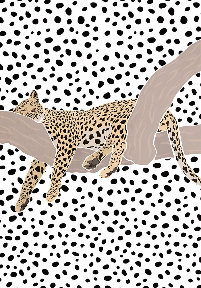 Leopard Sleeping Polkadots art print by Sarah Manovski for $57.95 CAD