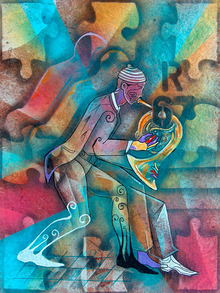 Musician in trance art print by Ricardo Maya for $57.95 CAD
