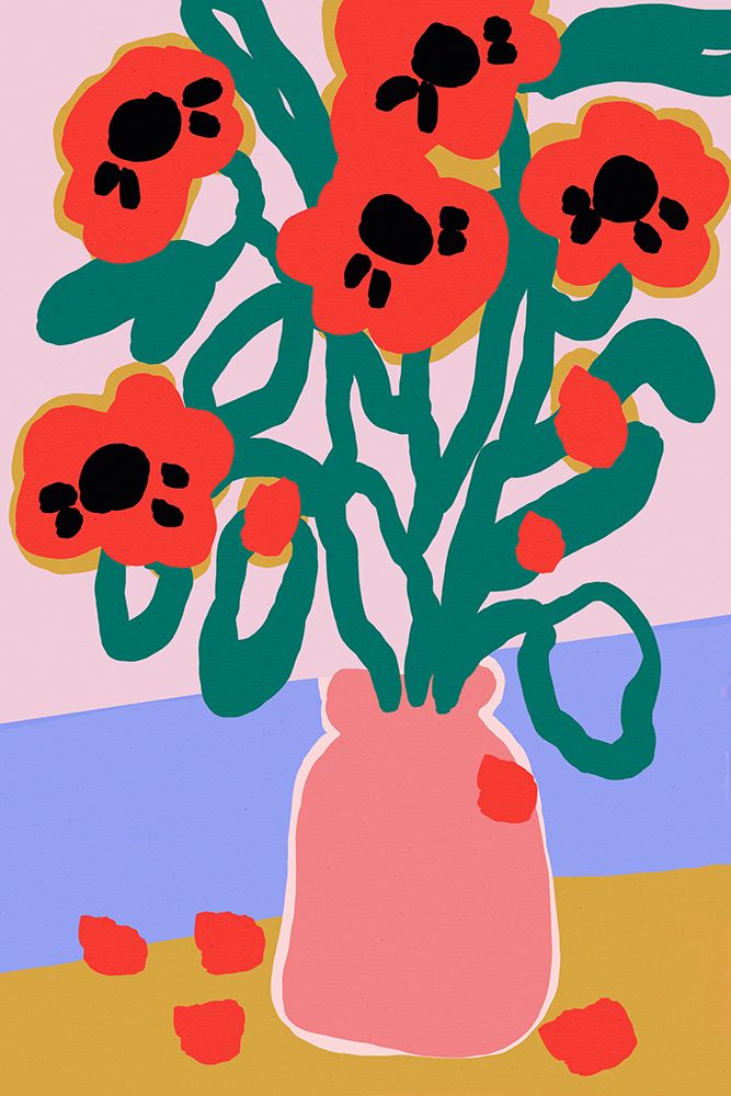 Poppy In Pink Vase art print by Treechild for $57.95 CAD