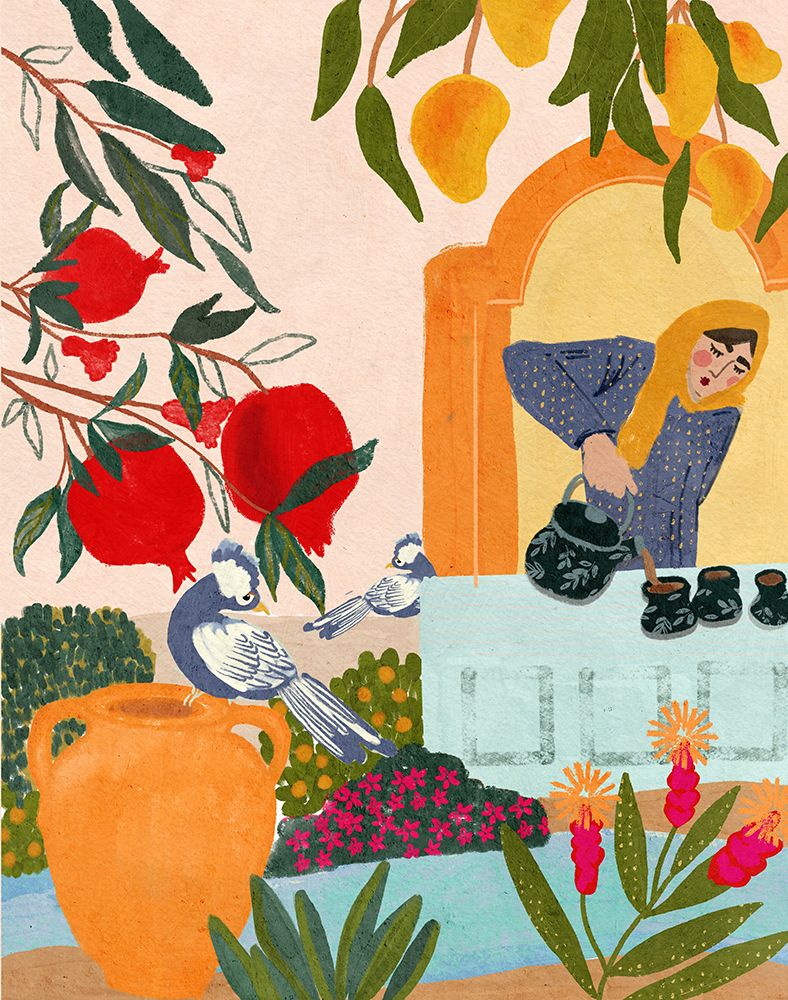 MamaaÂ€Â™s Tea Garden art print by Erum Khalili for $57.95 CAD