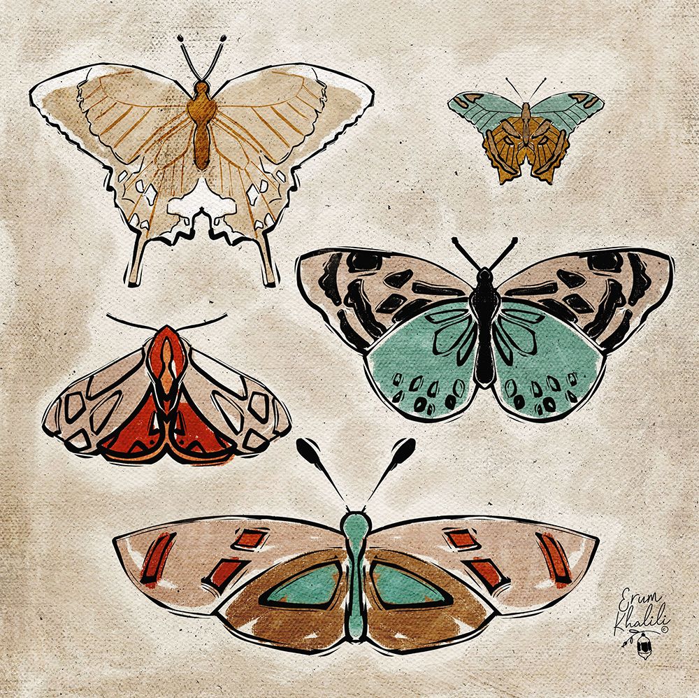 Vintage Butterflies art print by Erum Khalili for $57.95 CAD
