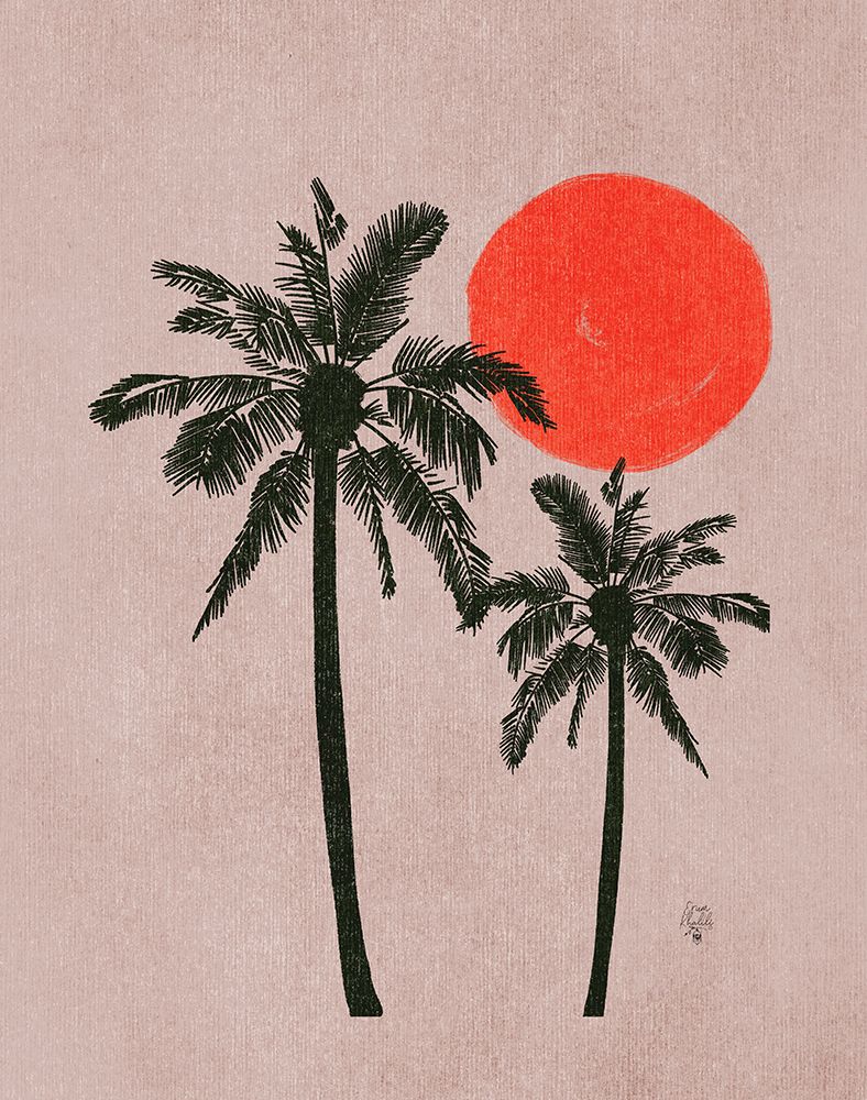 Palm Trees Pink Moon art print by Erum Khalili for $57.95 CAD