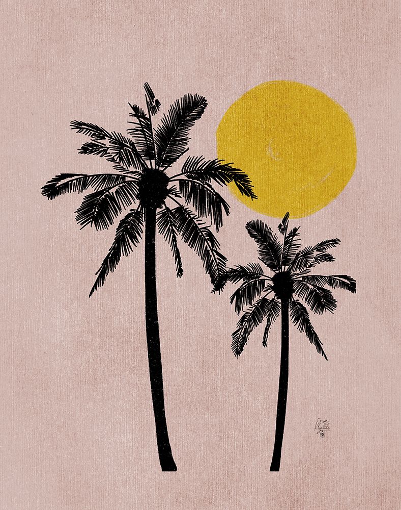 Pink Bg Palm Tree art print by Erum Khalili for $57.95 CAD