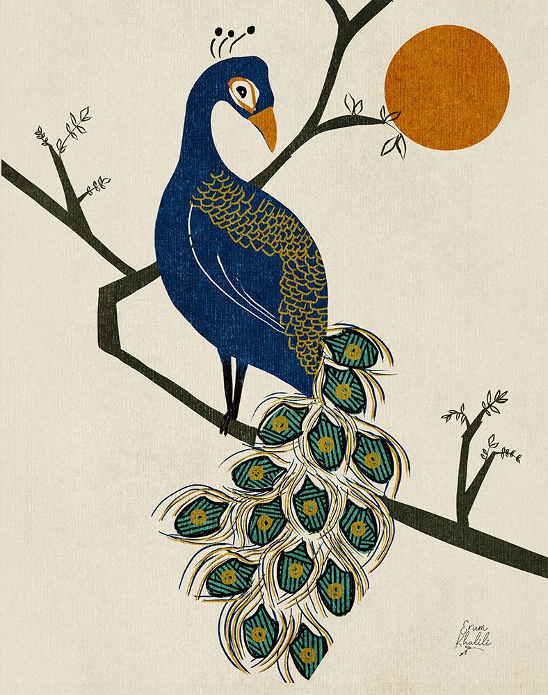 Vintage Peacock art print by Erum Khalili for $57.95 CAD