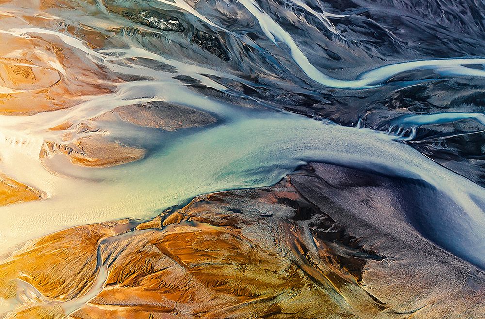 Natures Artistry: Glacier Rivers At Dusk art print by Wei Dai for $57.95 CAD