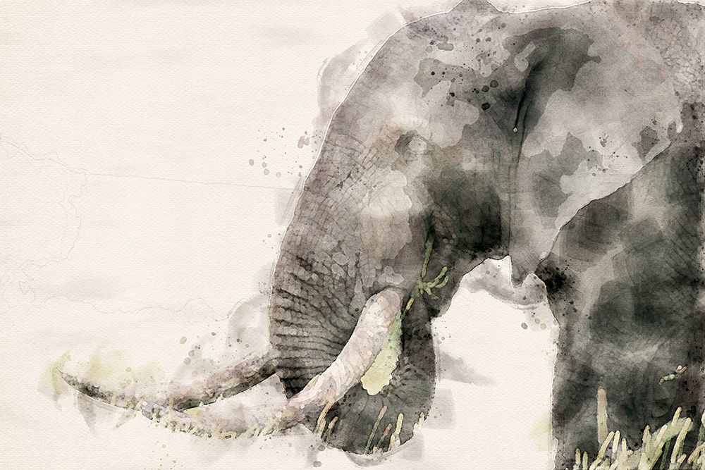 Abstract African Elephant Watercolor Art art print by Arno Du Toit for $57.95 CAD