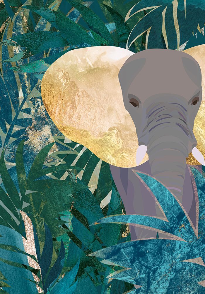Elephant in the jungle art print by Sarah Manovski for $57.95 CAD