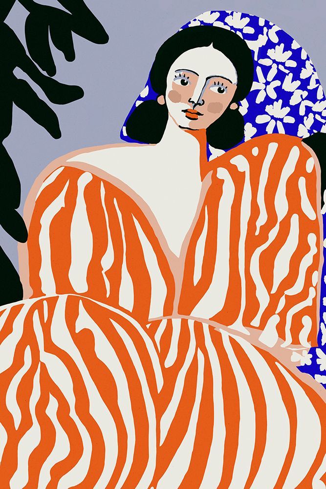 Woman In Striped Suit art print by Treechild for $57.95 CAD