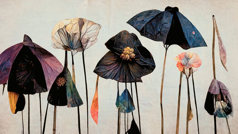 Umbrella Flowers No 1 art print by Treechild for $57.95 CAD