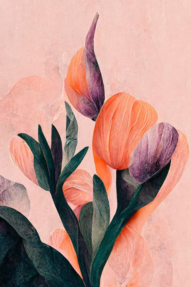 Tangelo Tulips No 2 art print by Treechild for $57.95 CAD