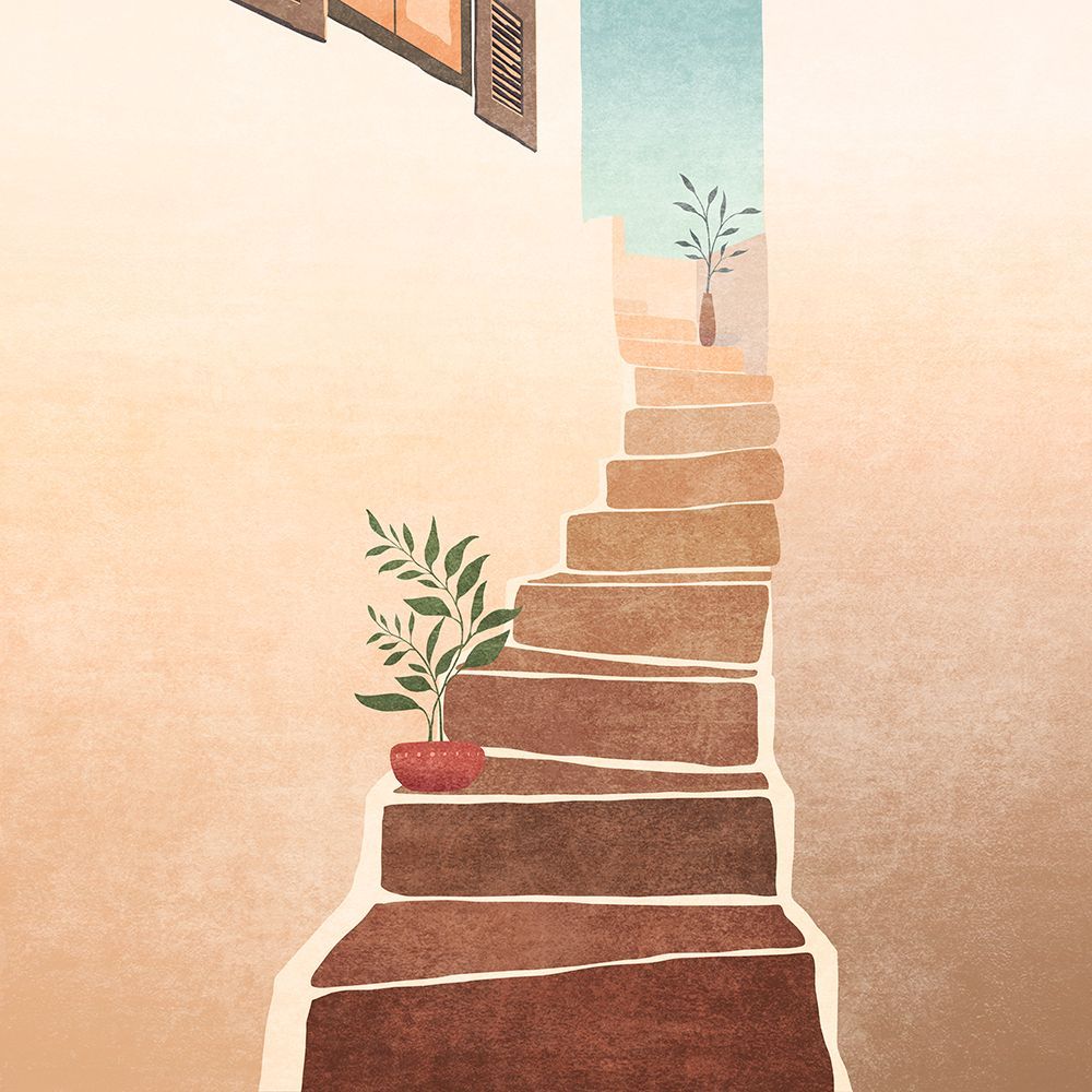Morocco Stairs art print by Emel Tunaboylu for $57.95 CAD