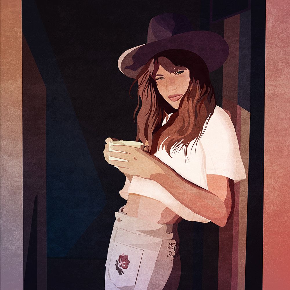 Cowgirl Kapiya Yaslanmis2 art print by Emel Tunaboylu for $57.95 CAD