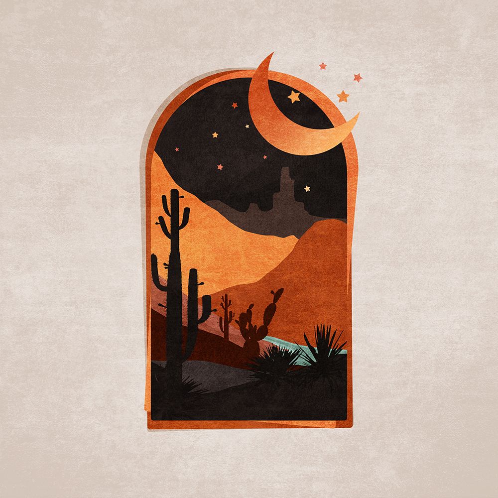 Window Desert Night And Moon art print by Emel Tunaboylu for $57.95 CAD