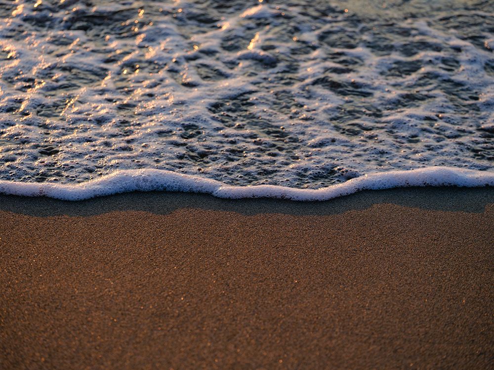 Sea Waves On The Beach At Sunset art print by Engin Akyurt for $57.95 CAD