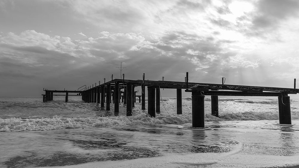 Old Pier And Dramatic Landscape art print by Engin Akyurt for $57.95 CAD
