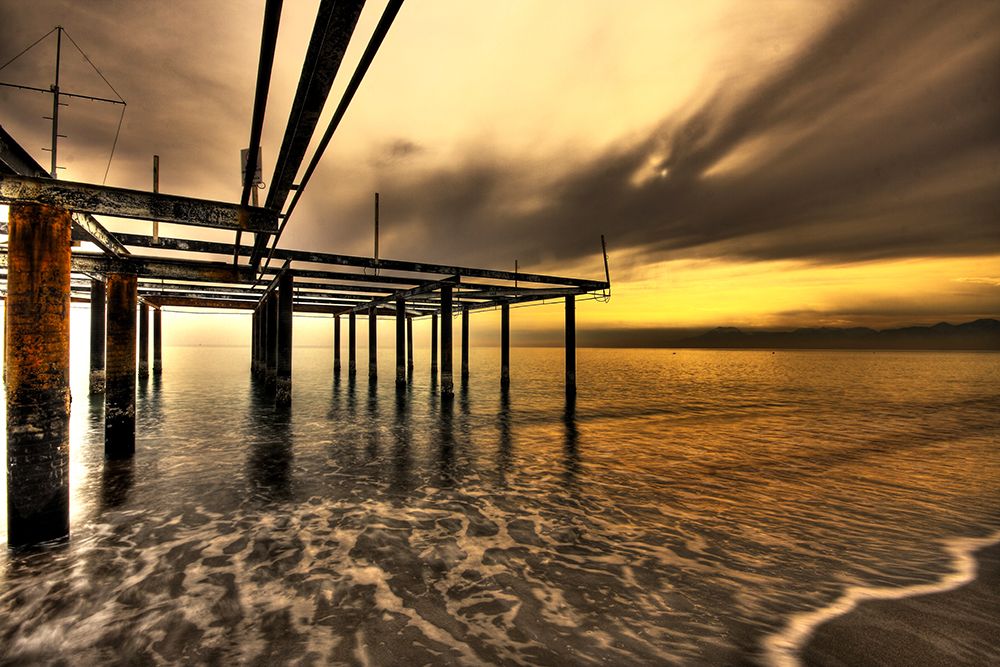 Old Pier And Beautiful Sunset art print by Engin Akyurt for $57.95 CAD