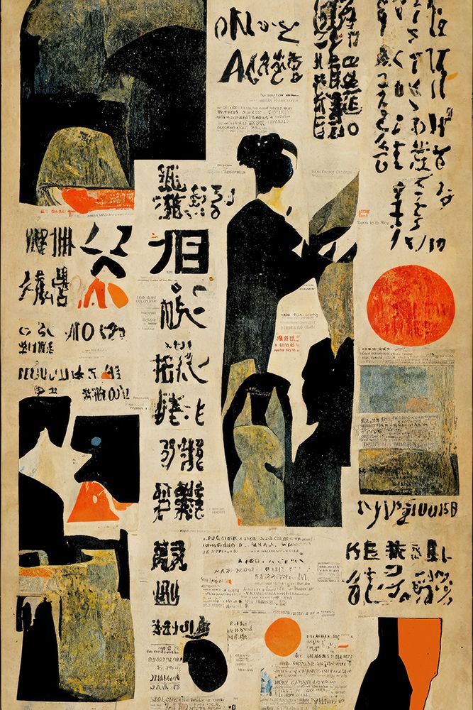 Japanese Newspaper No 2 art print by Treechild for $57.95 CAD