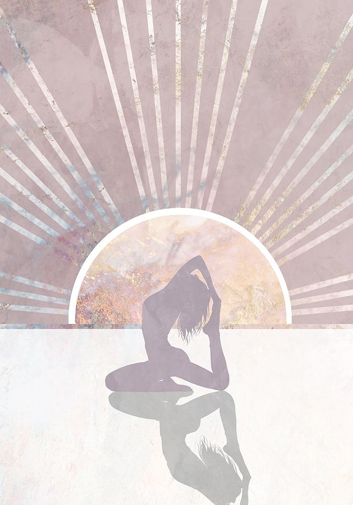 Pink Gold Sun Yoga 2 art print by Sarah Manovski for $57.95 CAD