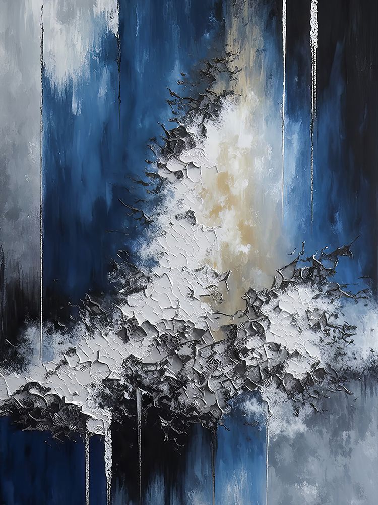 Blue White Abstract 1 art print by Bilge Paksoylu for $57.95 CAD