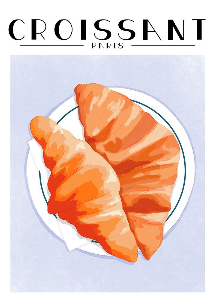 Croissant - Paris art print by Kammille Bruun for $57.95 CAD