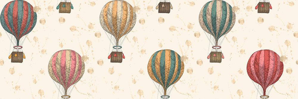 Hla017  Hot Air Ballooons Red Turq Yellow art print by Hendon Lane for $57.95 CAD