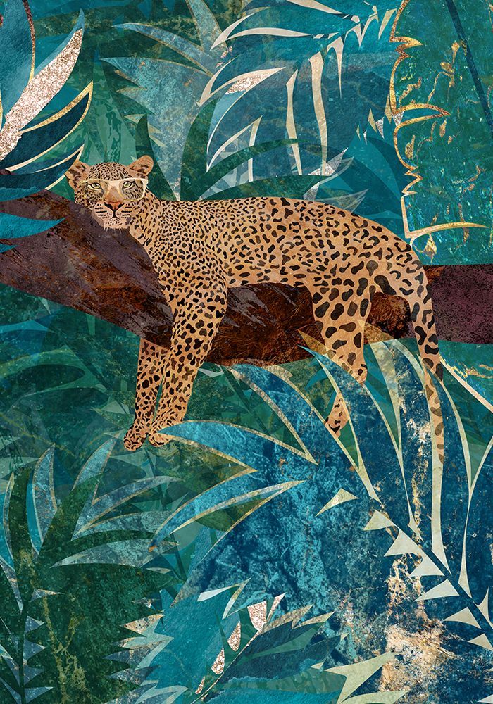 Lazy Leopard in the jungle art print by Sarah Manovski for $57.95 CAD