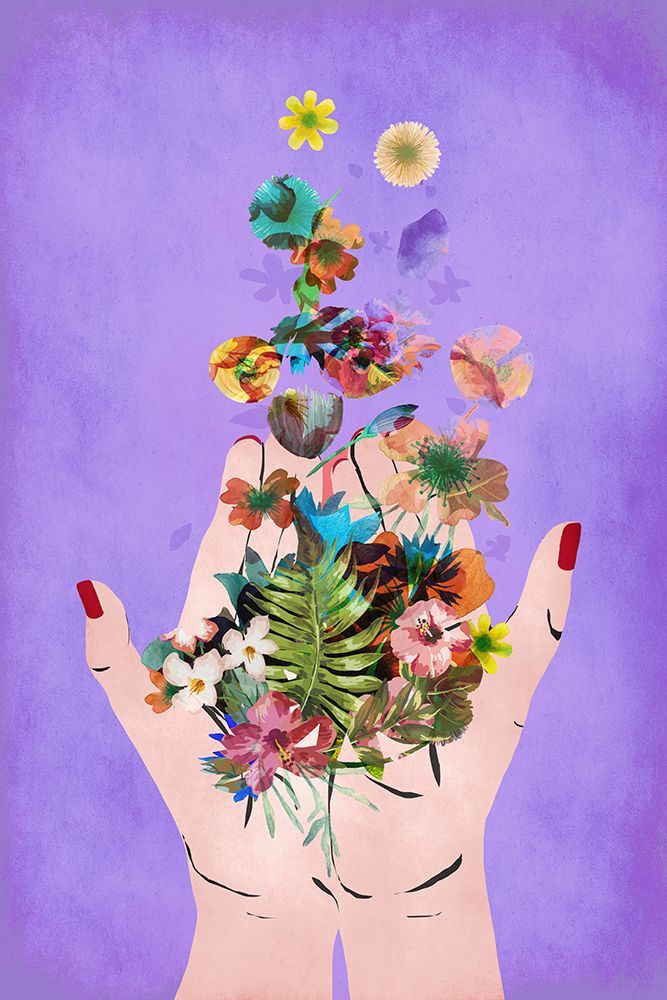 Frida`s Hand`S (Purple) art print by Treechild for $57.95 CAD