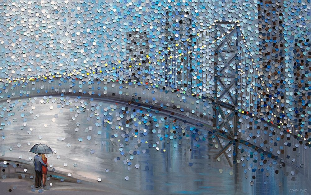 Rainy Date With the Bridge View art print by Ekaterina Ermilkina for $57.95 CAD