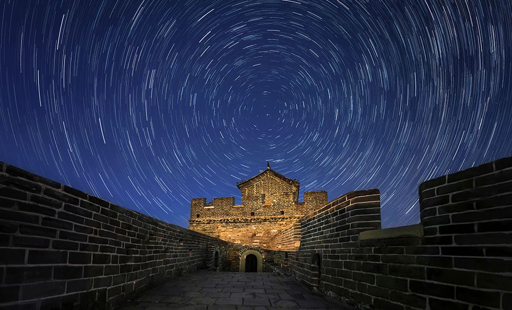 Star Trails On The Great Wall art print by Catherine W. for $57.95 CAD